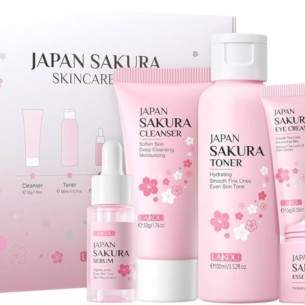 🌸 New! Japan Sakura 5 Pc Skincare Set